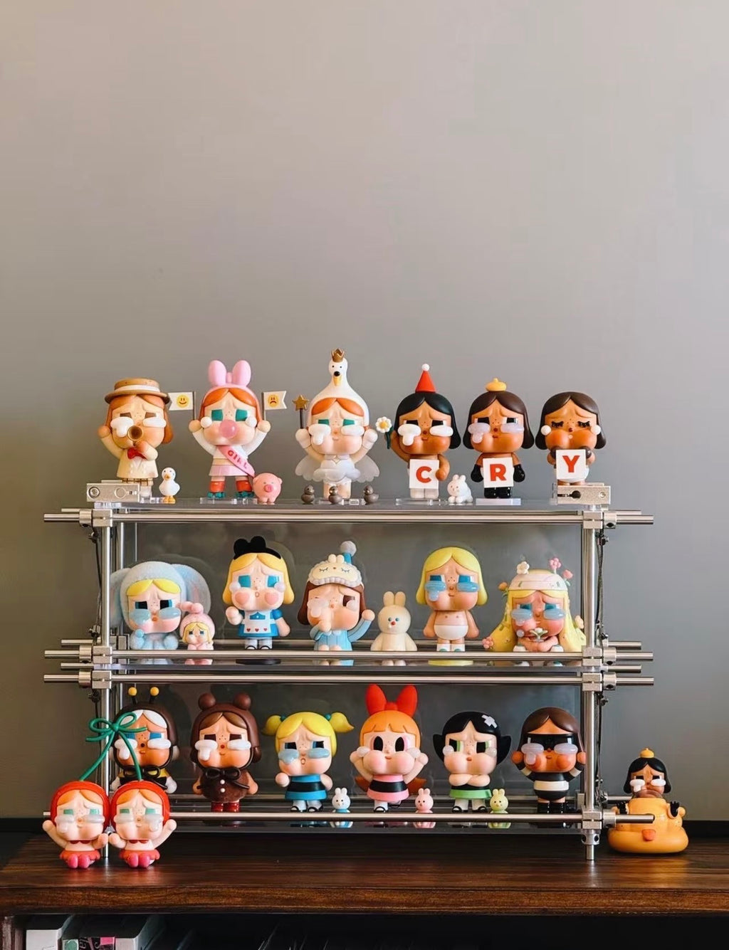 Modular Doll Display Case - 3-Tier Aluminum & Acrylic Showcase Shelf f ...