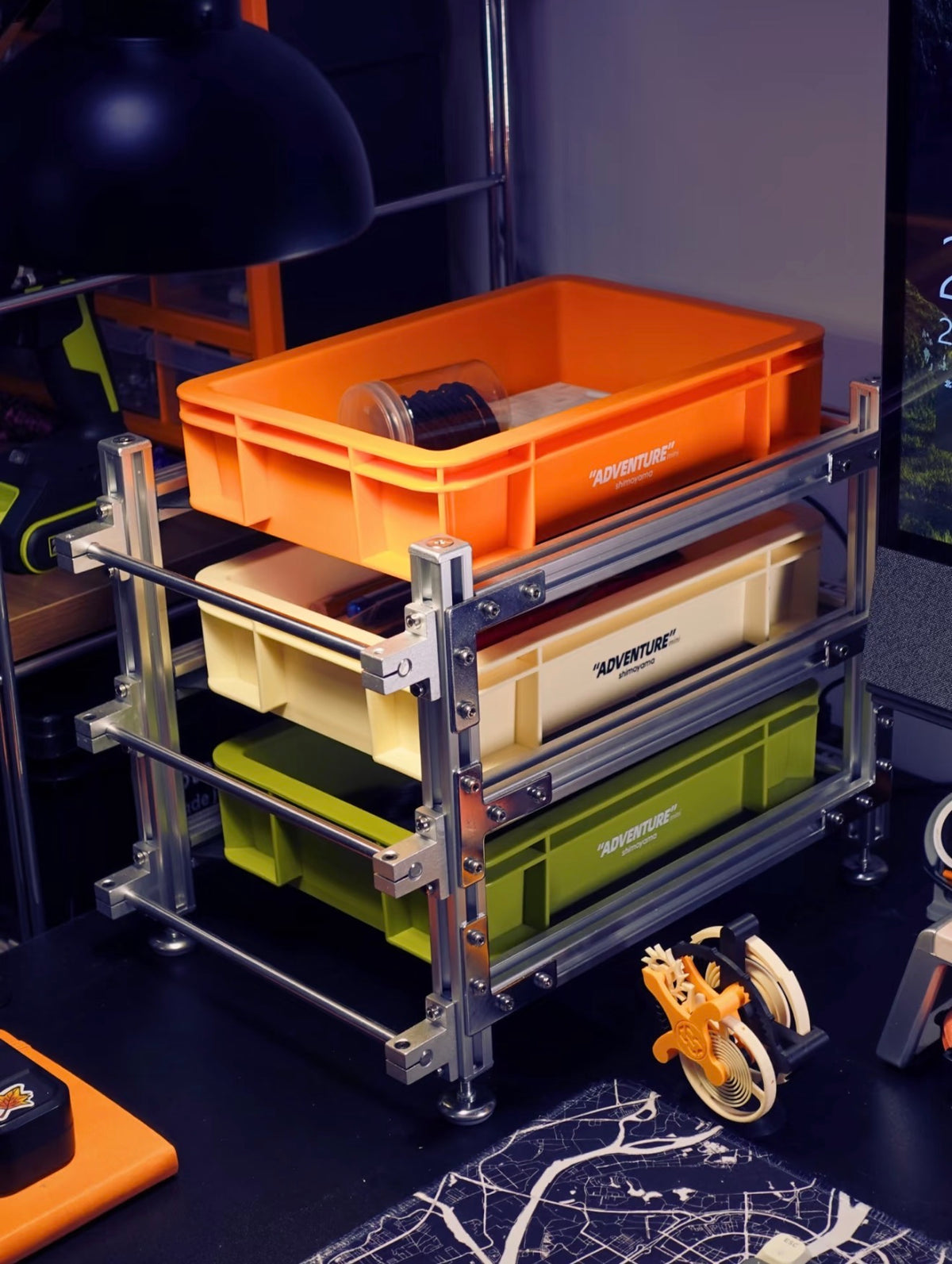 Modular Aluminum Storage Rack System - 3-Tier Bauhaus Shelving Unit fo ...
