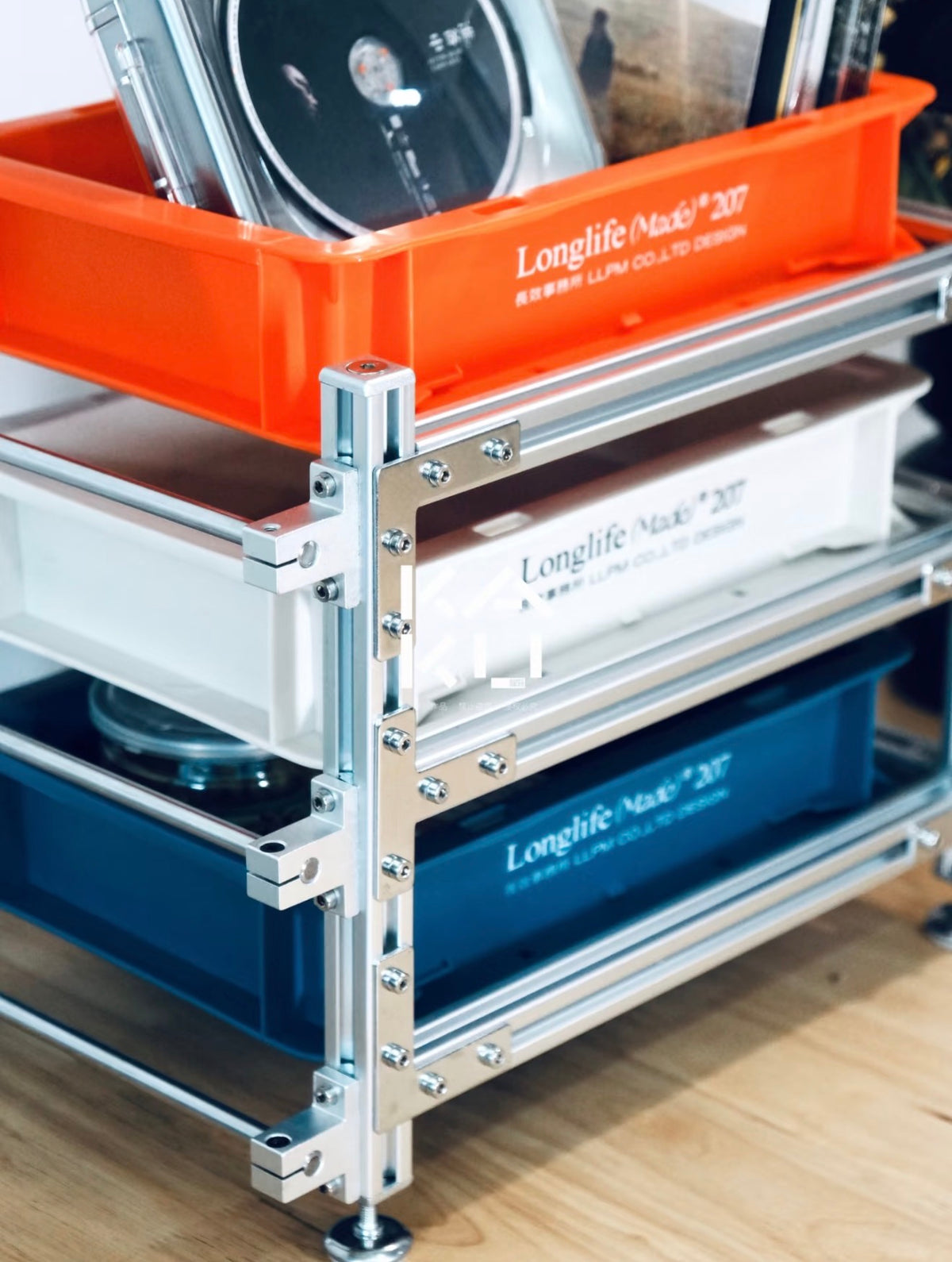 Modular Aluminum Storage Rack System - 3-Tier Bauhaus Shelving Unit fo ...