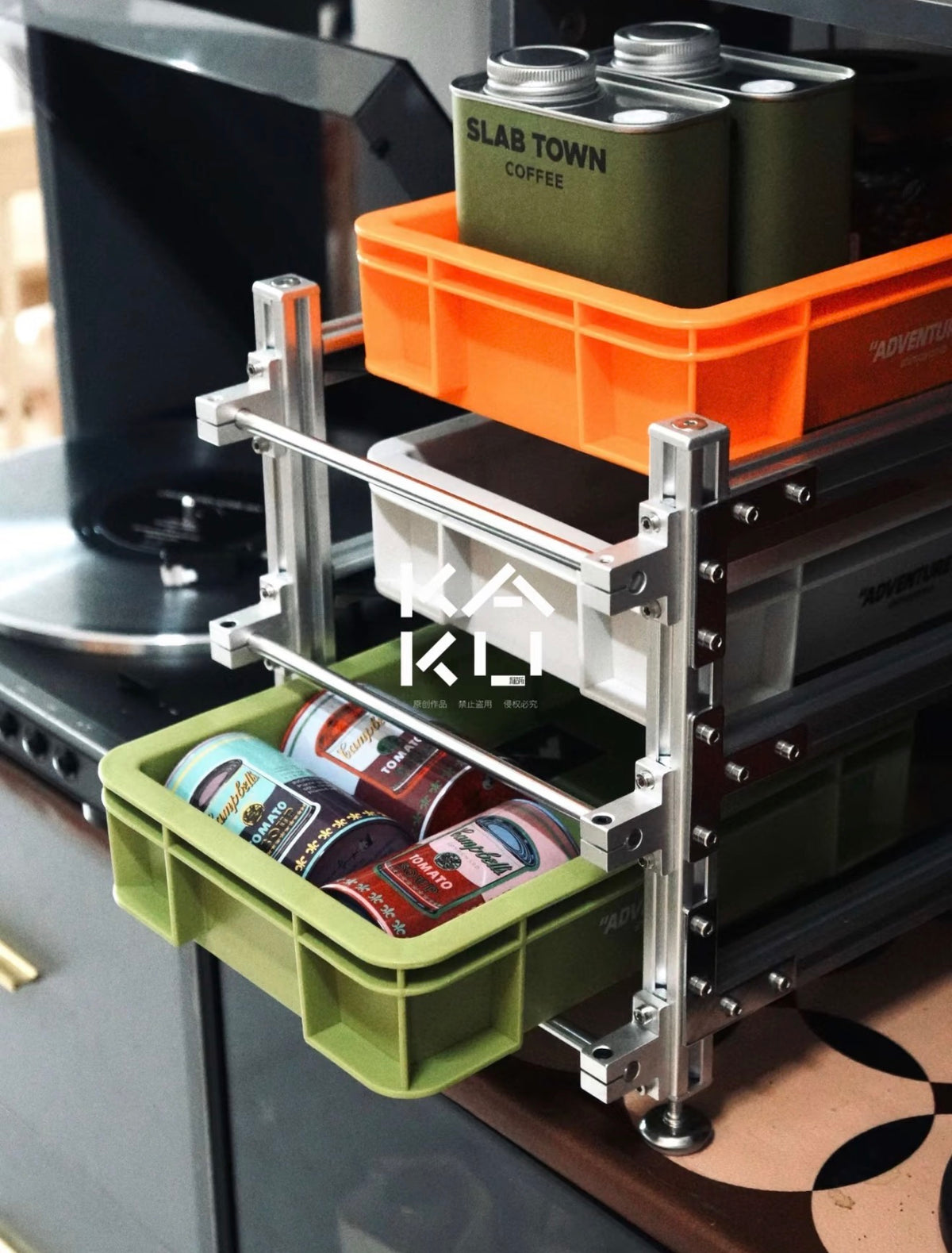Modular Aluminum Storage Rack System - 3-Tier Bauhaus Shelving Unit fo ...